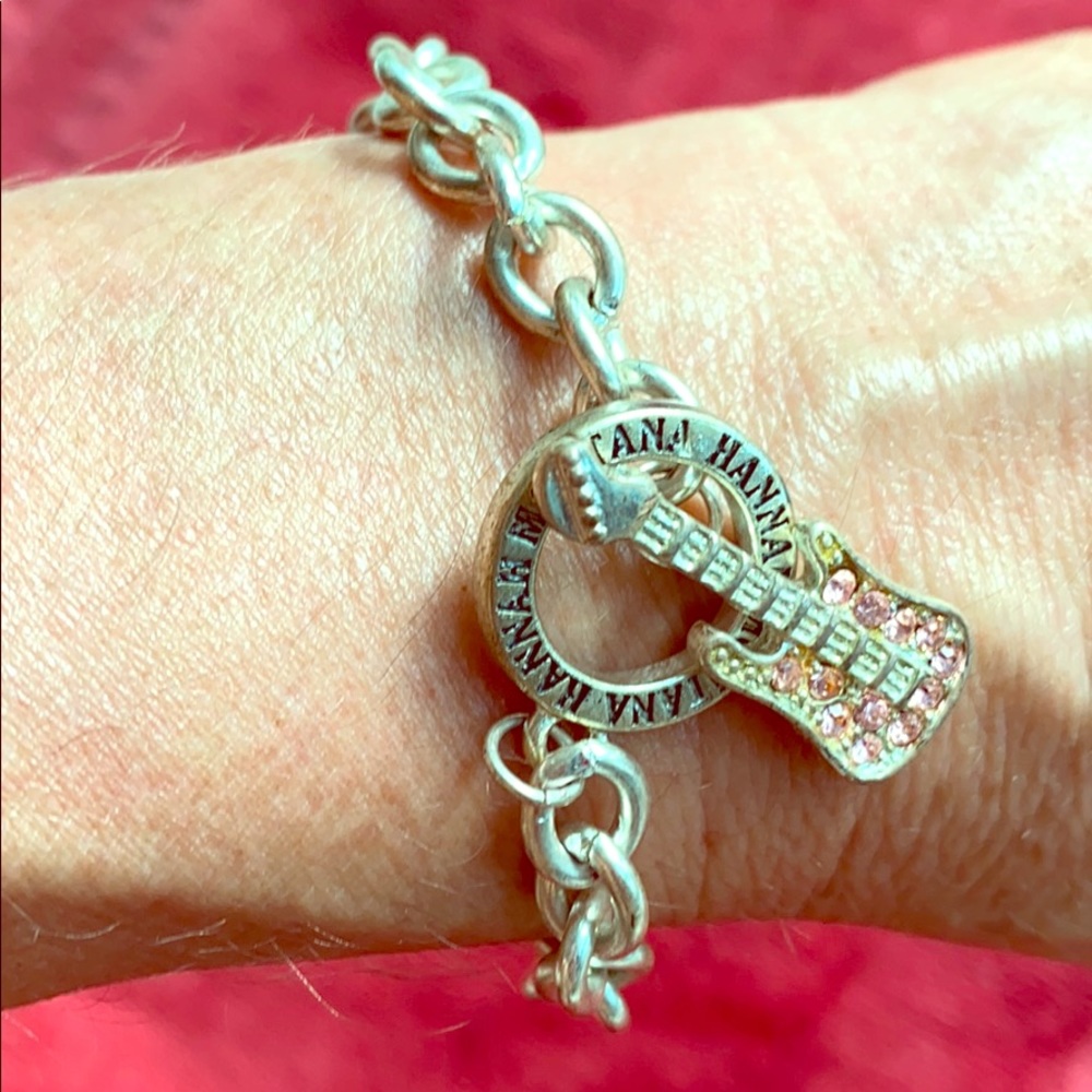 HANNAH MONTANA Guitar charm link bracelet New